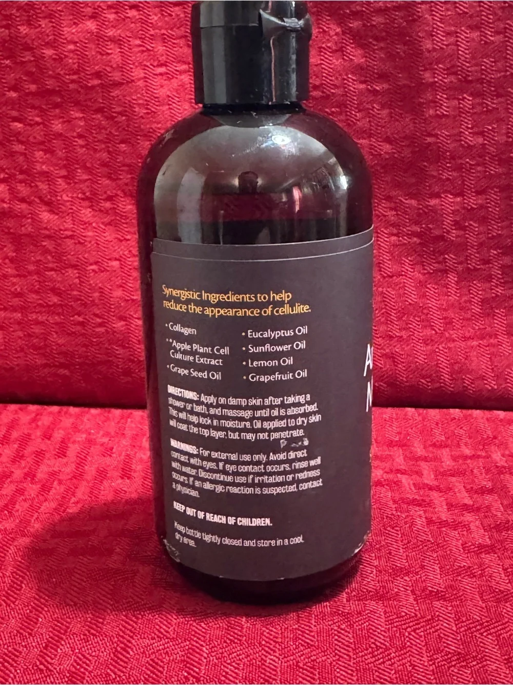 Anti-Cellulite Massage Oil — Black Bottle